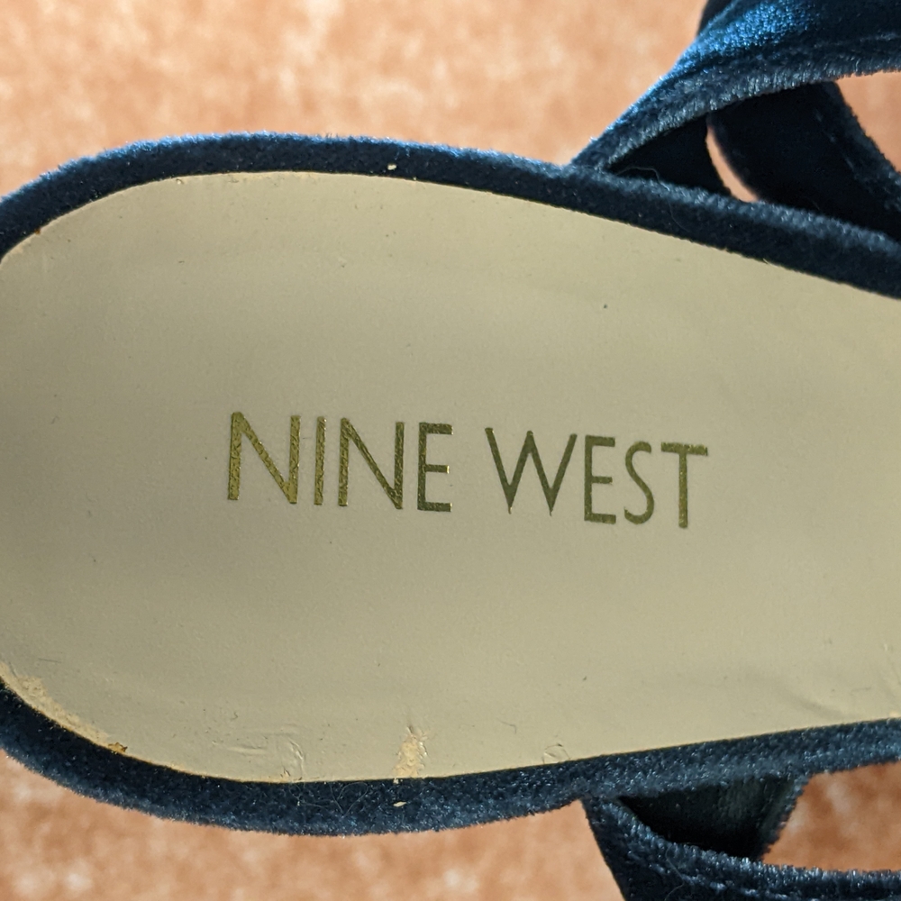 Nine West Women's Black Velvet Sandals - Picture 4 of 8